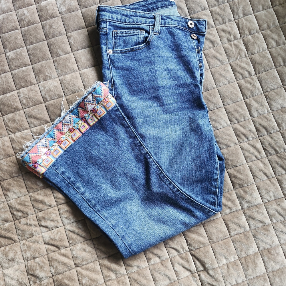 Embroidered Blue Jeans